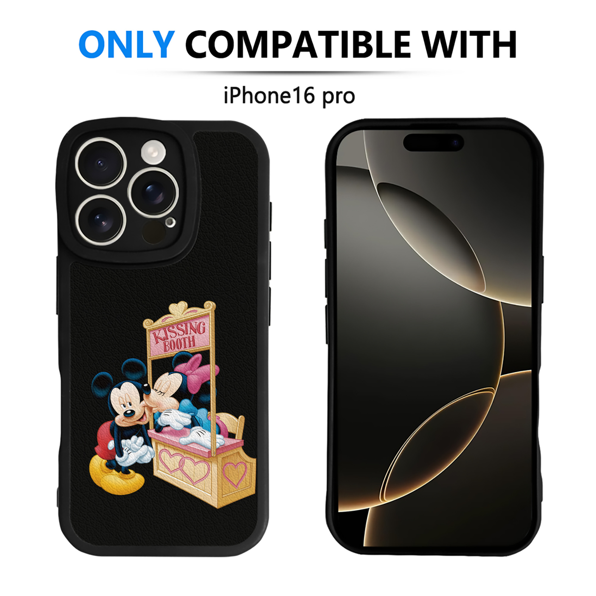 （画像用） ミッキーマウス Mickey Mouse 【iPhone 16シリーズ対応】シリコンスマホケース（レザー調） 材質：シリコン